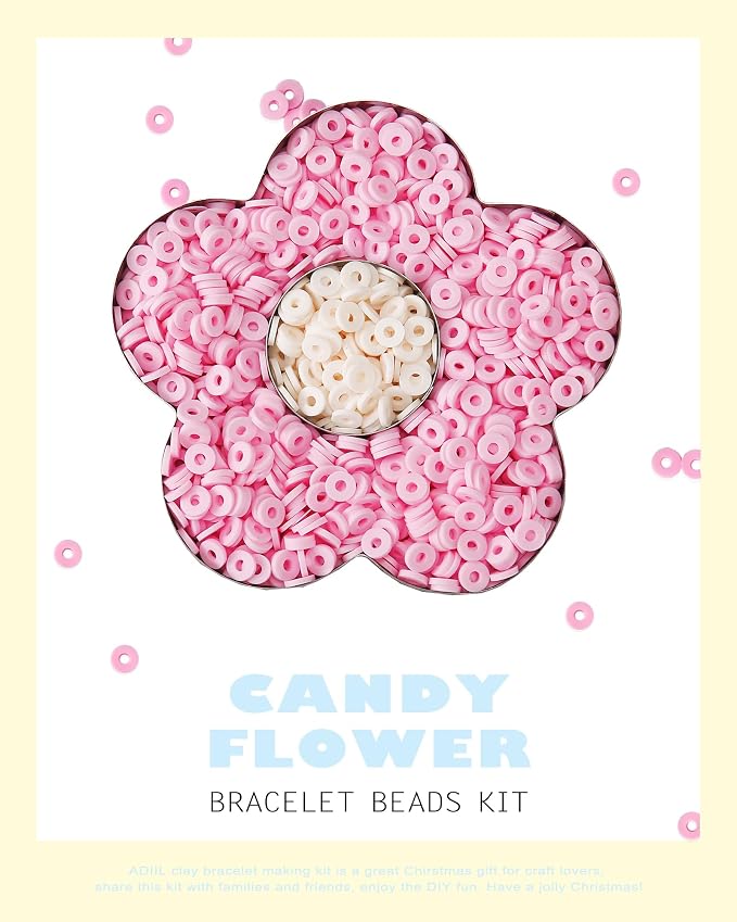 ADIIL 7200pcs Clay Beads Bracelet Making Kit, 6mm Polymer Heishi Beads - Image 2