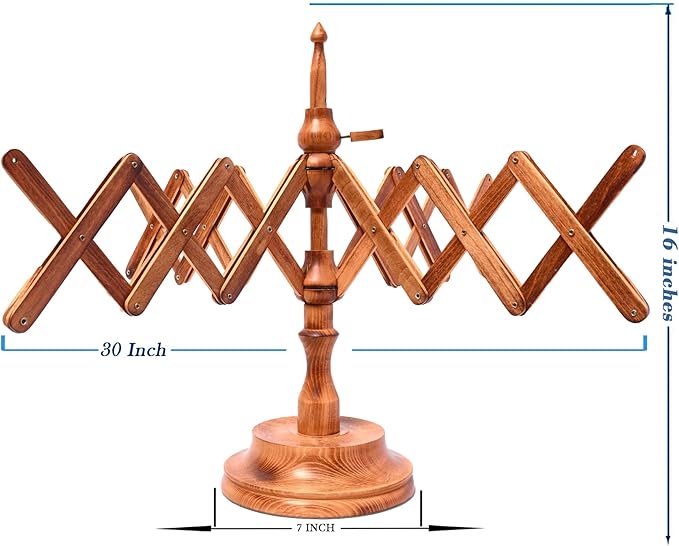 Handcrafted Wooden Yarn Ball Winder and Tabletop Swift - Winds 8-12 oz Yarn Balls for Crocheting & Knitting Craft, Durable and Smooth Yarn Winding Set (Antique Winder and Swift)