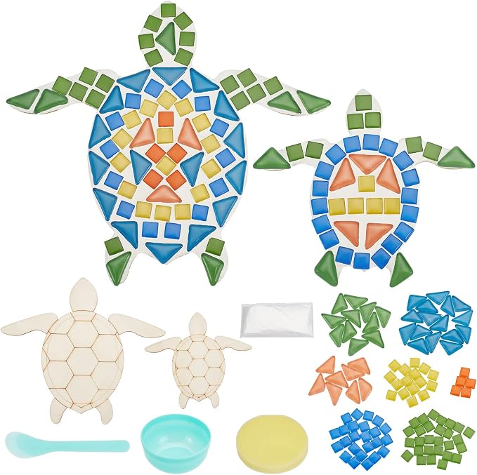 WEBEEDY 2 Set DIY Sea Turtle Mosaic Kit Wall Art Turtle DIY Craft Kit by WEBEEDY