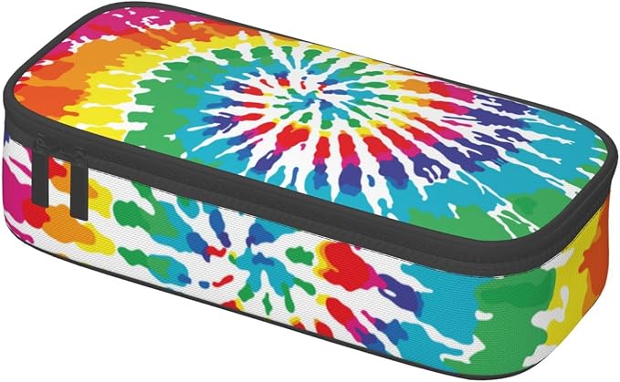 Colorful Tie Dye Rainbow Pencil Case Organizer Big Capacity Pencil Pouch - Image 2