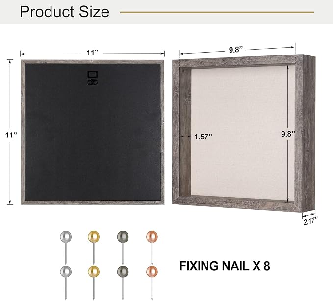 11x11 Shadow Box Frame with Linen Back - Image 6