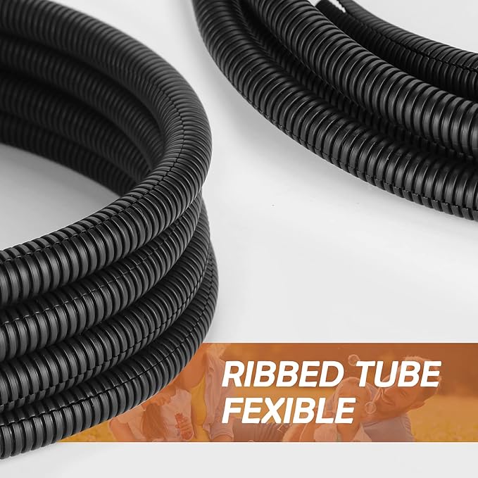 ZhiYo 20FT 3/8” Wire Loom Split Tubing Auto Wire Conduit Flexible Cover | High - Image 5