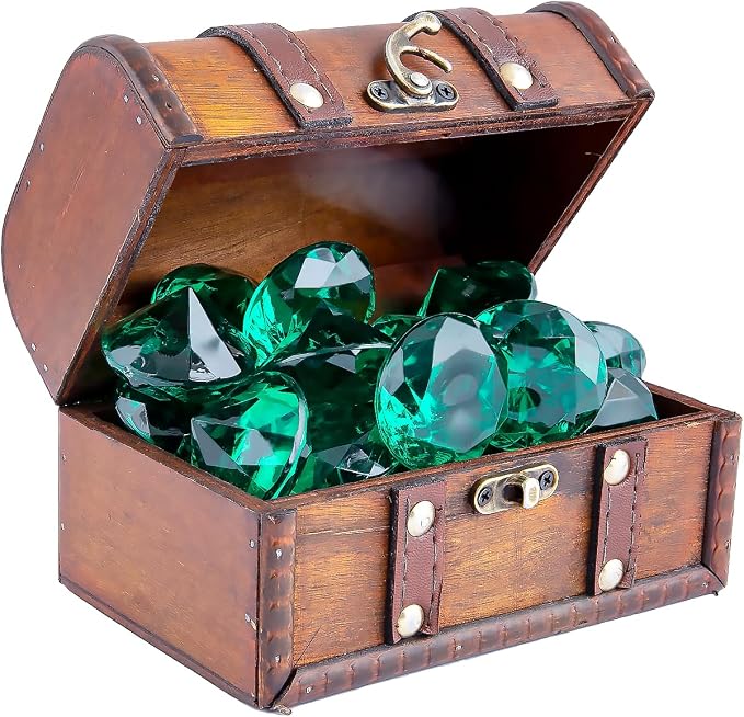 Niceup 26PCS Fake Emeralds Green Gemstones Plastic Acrylic Diamond Gems Toys - Image 4