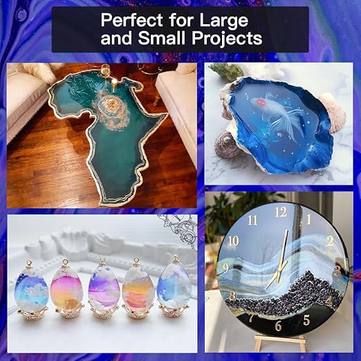 GRLELOU Epoxy Resin Kit 1 Gallon, Crystal Clear Epoxy Resin Easy Mix 1:1, Not Yellowing, Bubble Free, High Gloss, Self Leveling Coating & Casting for Jewelry Making, DIY Craft Wood Molds (0.5 gal×2)