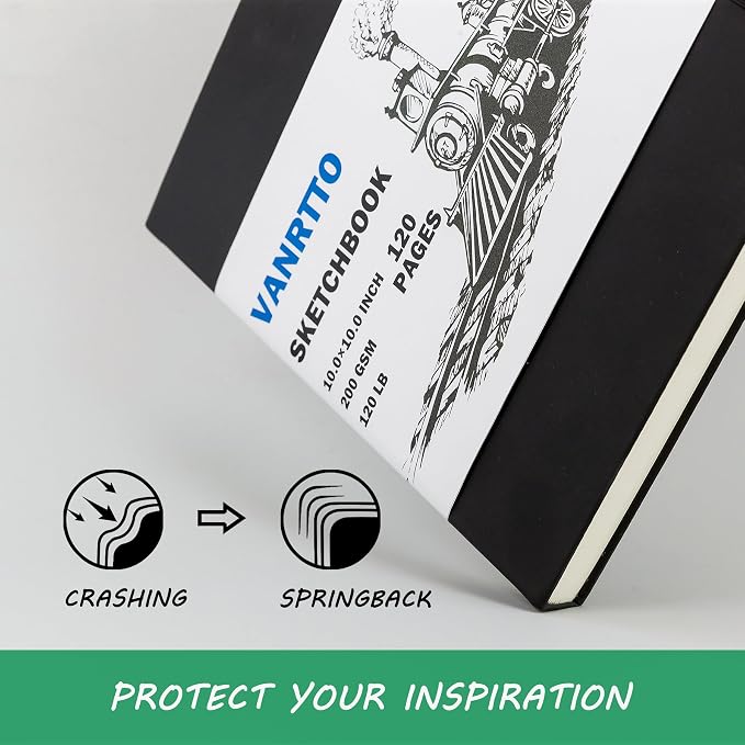 Vanrtto Sketch Book, Square Mixed Media Sketchbook 4.5x4.5 in 2 Pack | - Image 4