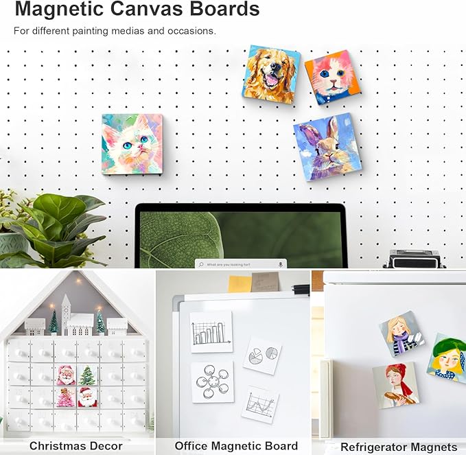 AUREUO Mini Magnetic Canvas Panel 3x3 Inch / 24 Pack - Image 6