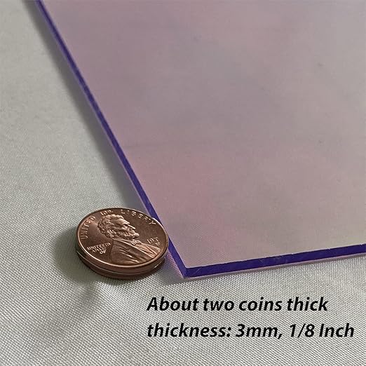 2 Pcs Clear Color Acrylic Sheets for Laser Cutting Thick 3mm 8x12x1/8In Color Clear Acrylic Sheet with Protective Paper for Handcrafts Signs