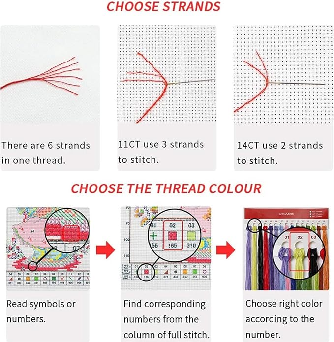Foxhool Beginners Cross Stitch Kits Stamped Full Range of Embroidery Kits for Adults DIY Cross Stitches kit Embroidery Patterns for Needlepoint kit-Lying Eagles 17.7x17.7 inch