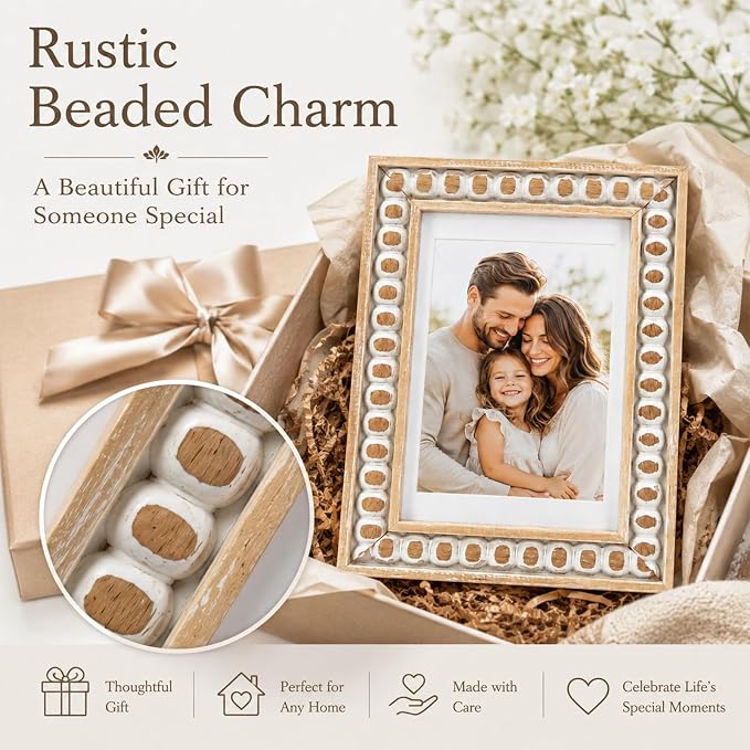 Solid Wood 4x6 Picture Frame Beaded Frame - Image 8