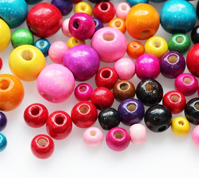 BetterJonny 800 Pcs Colorful Wooden Beads - Image 5