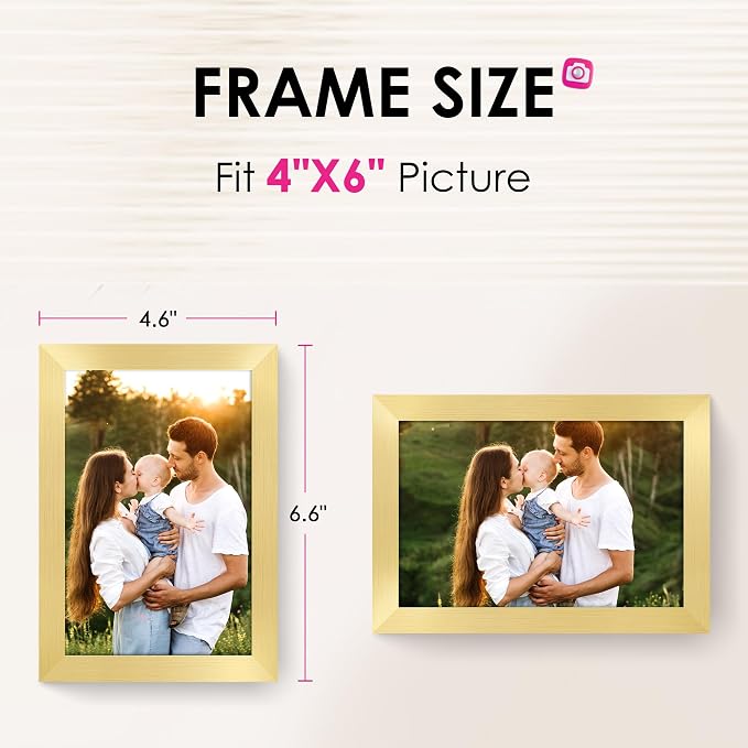 FIXSMITH 4x6 Picture Frame Set of 2, Photo Frame 4x6 - Image 2