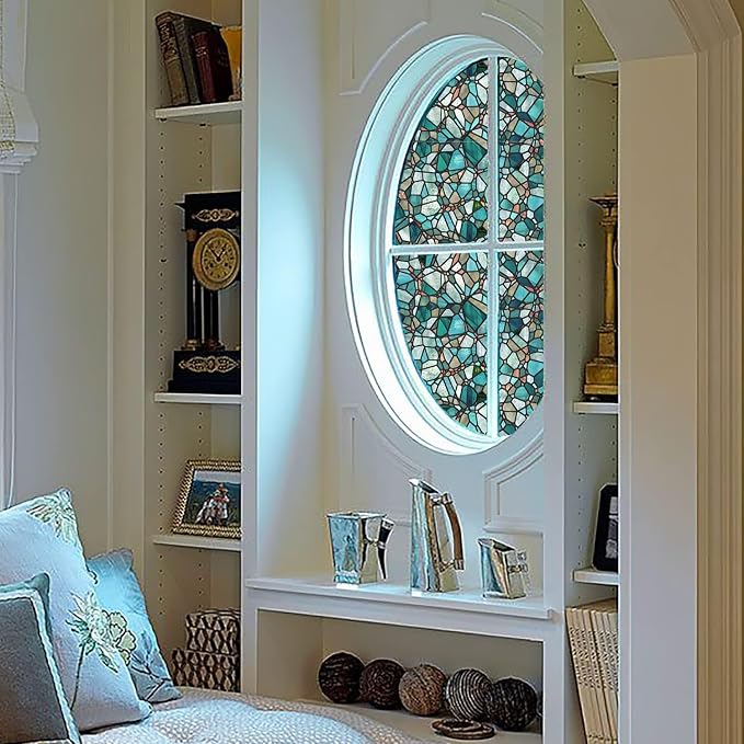 funlife Original Hand-Drawn Privacy Stained Glass Window Film, Single Sided - Image 9