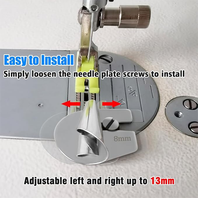 TOOVREN Sewing Rolled Hemmer Foot 8PCS Rolled Hem Presser Foot - Image 3