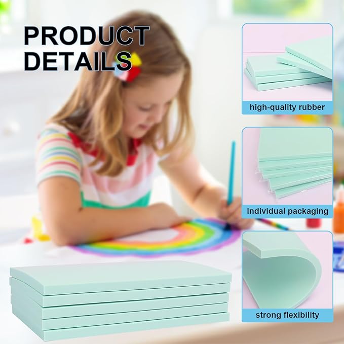 25 Pcs 4"x6" Rubber Carving Blocks, Linoleum Blocks, Stamp Carving Blocks for Printmaking, Linocut Artists, Crafts and More,(Blue) by KUKLIPJIM.