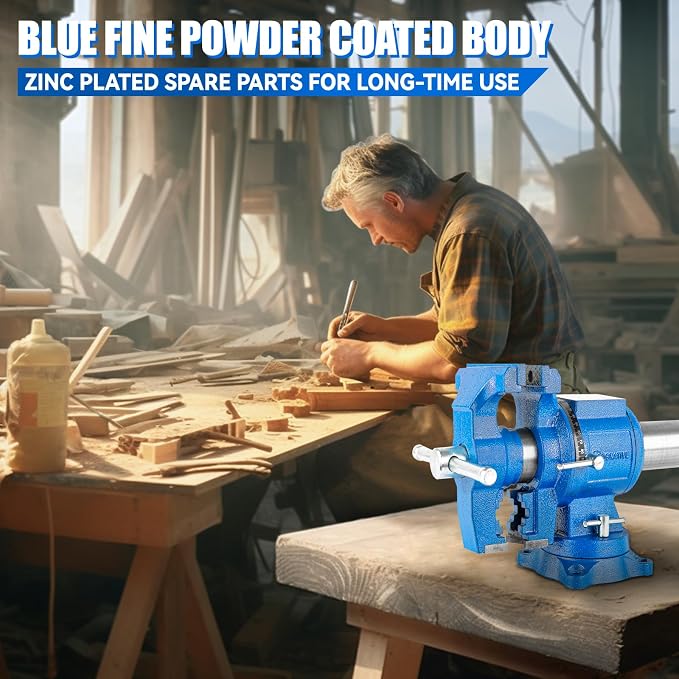5-Inch Heavy Duty Bench Vise Ductile Iron Bench Vise 360° Multi-Purpose Bench - Image 9