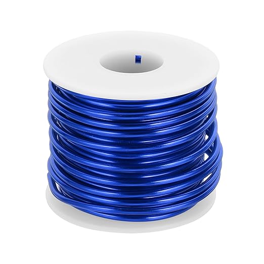 MECCANIXITY 9 Gauge Anodized Aluminum Craft Wire Bendable Bonsai Training Wire 56 Feet 3mm for Sculpting Crafts Wreath Floral Beading Jewelry Making, Dark Blue