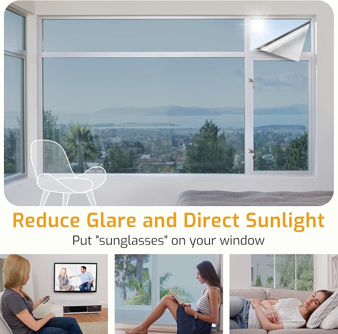 LUTE One Way Window Privacy Film, Window Tint, 35.4" x 78.7" | Sun Blocking UV - Image 5