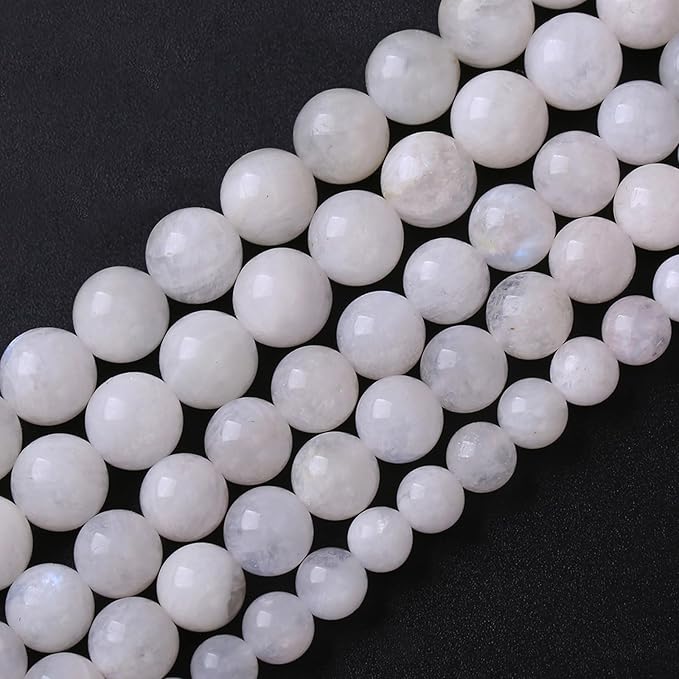 10mm 36pcs Natural Moonstone Stone Beads for Jewelry Making Energy Healing Power Stone Beads DIY Bracelet Necklace Accessories 15"