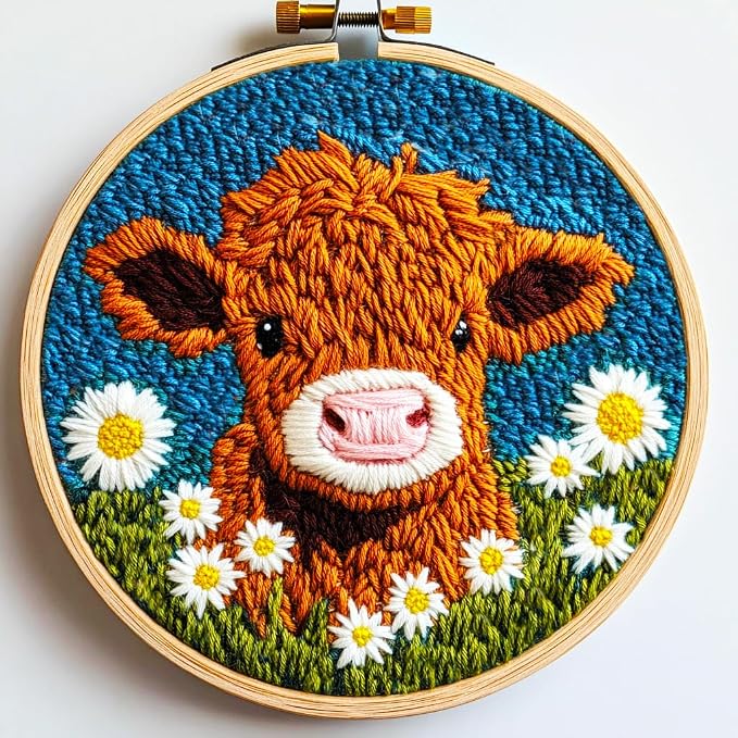DIY Punch Needle Kits Highland Cow by Unknown