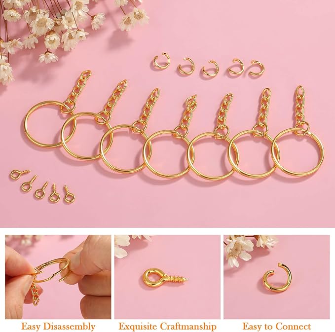 Audab 360Pcs Gold Keychain Bulk - Image 6