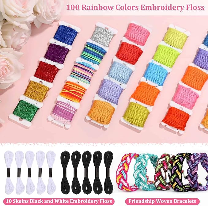 PAXCOO 985Pcs String Bracelet Making Kit, Friendship Bracelet String Kit - Image 3