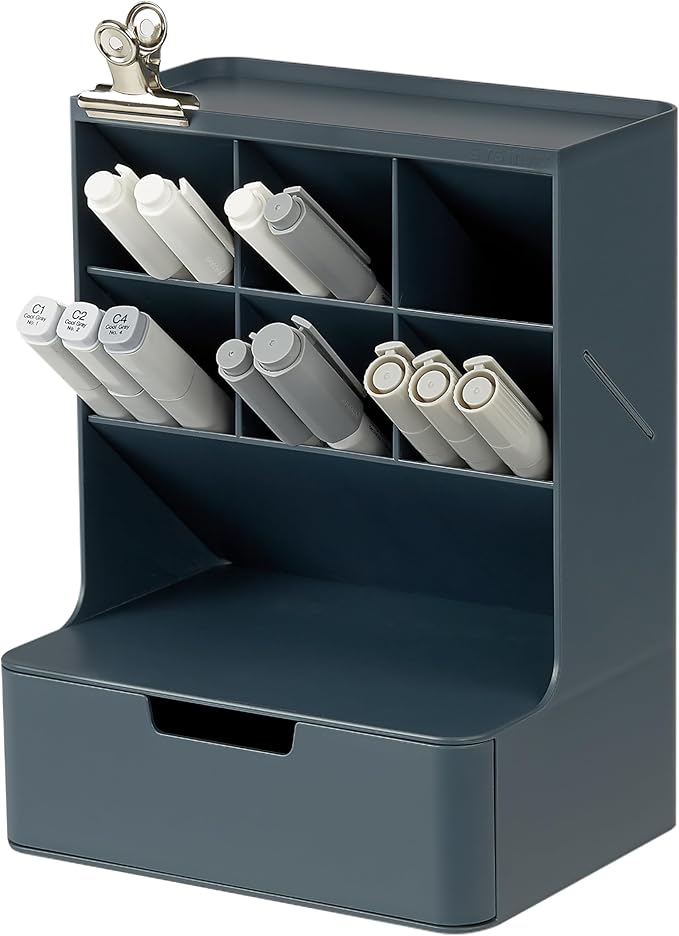 BLUE GINKGO Hive Desk Organizer – Vertical 6-Compartment, Full-drawer Storage – by BLUEGINKGO
