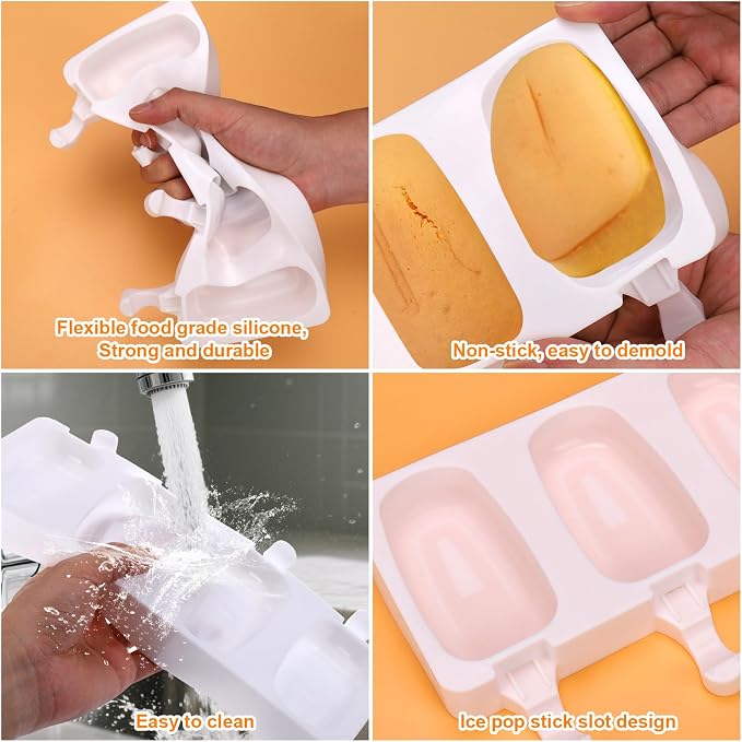 Mity rain 2 Pack Cake Pop Mold Silicone, 8 Cavity Reusable Cakesicle Molds | - Image 3