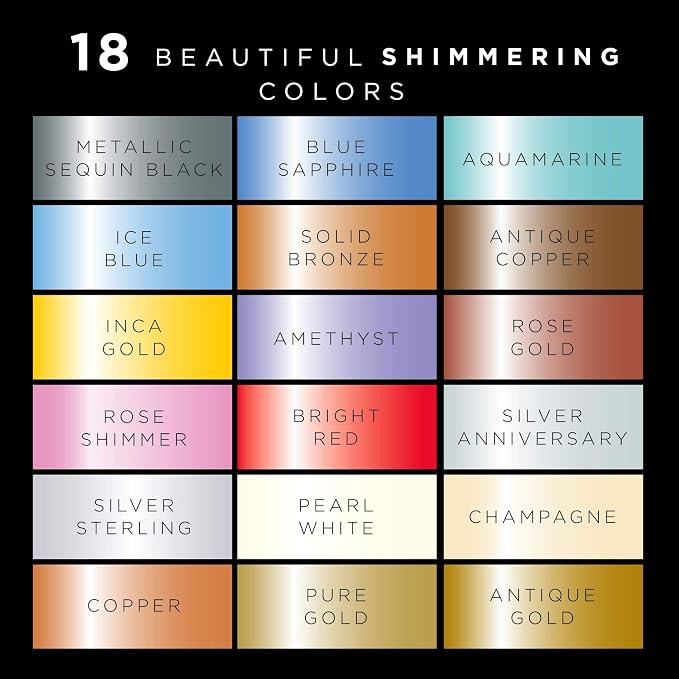 Folkart Color Acrylic Paint Set, 2 oz, 18 Metallics - Image 3