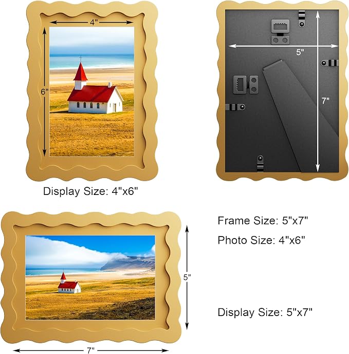 5x7 Wavy Picture Frame With Mat - Image 3