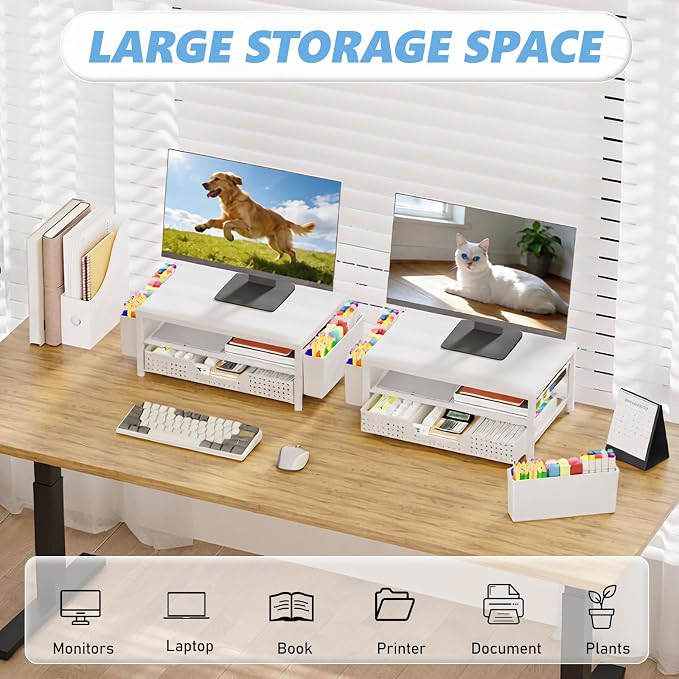 OPNICE Desk Organizers and Accessories, Computer Monitor Stand Riser - Image 5