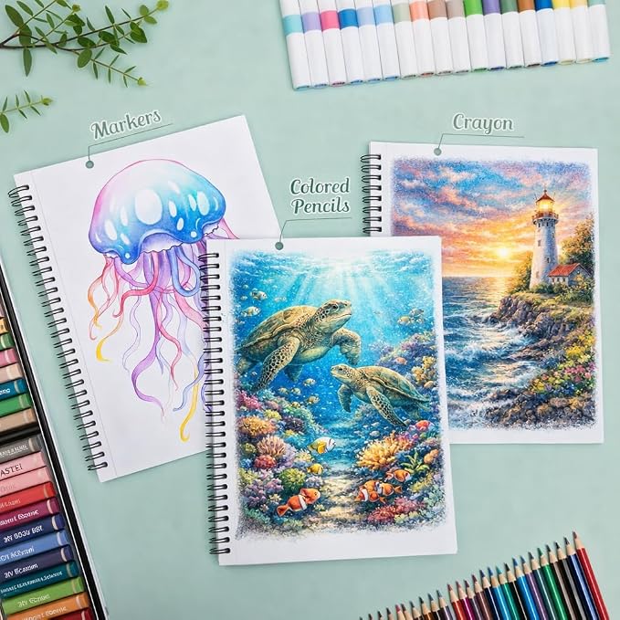 3 Pack Marker Paper Pad, 7.6×10in Double Sided Bleedproof Sketch Pad, - Image 5
