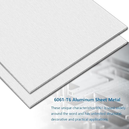 1/4Inch Thick Aluminum Sheets & Plates, 12” x 12”Heavy Duty Aluminum Plates with Protective Film, 6061 Flat Plain Panel Plate Solid Metal Sheet Plate for Crafting Structural Framing Base Plate