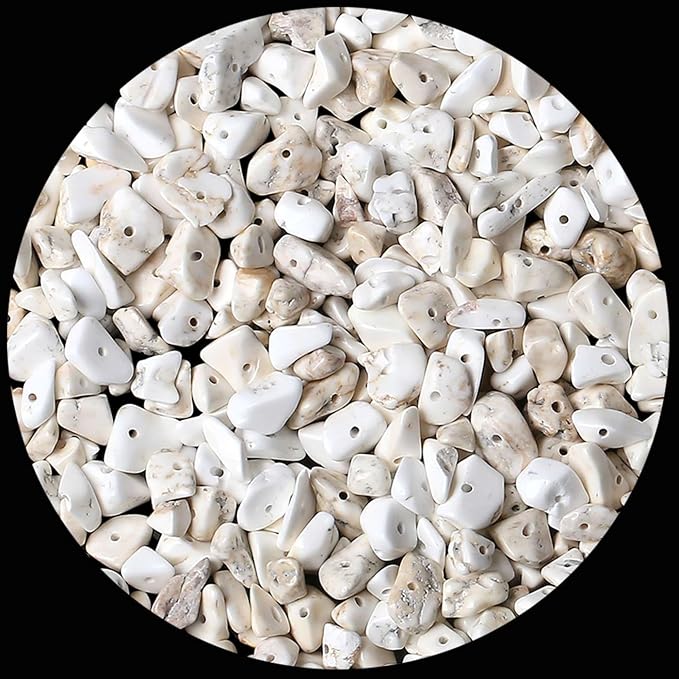 LAIDANLA White Howlite 400pcs Natural Chip Stone Beads 5-8mm Healing Crystal by LAIDANLA