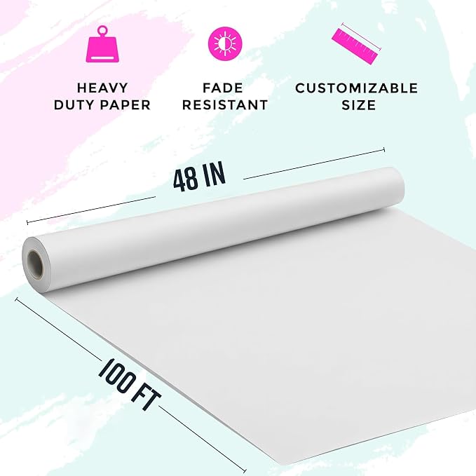 Bryco Goods 48" x 1200" White Kraft Paper Roll - Image 2