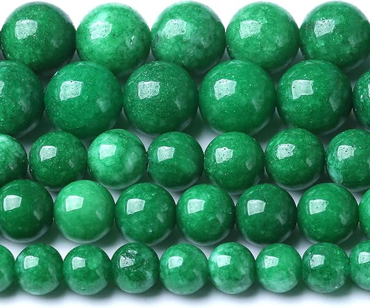 8MM Blackish Green Cloudy Chalcedony Stone Beads Round Loose Beads for Jewelry Making Bracelet Necklace 90pcs 2 Strands 32"