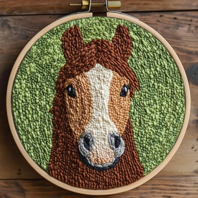 DIY Punch Needle Kits Brown Horse by Unknown