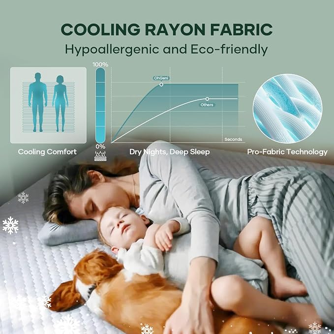 Ohgeni 100% Waterproof Mattress Protector, Twin XL-2 Pack, Fitted Sheet - Image 9