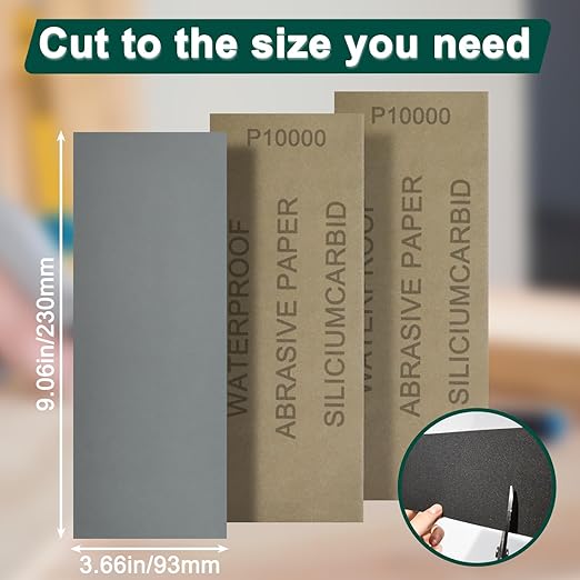 10PCS Sand Paper 10000 Grit Sandpaper Sheets, 9 x 3.6 Inch Wet Dry Sandpaper Sheets, Sand Paper for Metal, Wood Furniture, Automotive and Crafts