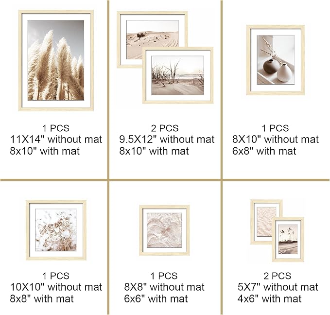 ArtbyHannah Gallery Wall Frame Set, 8 Pack Picture Frames Collage Wall Decor - Image 6