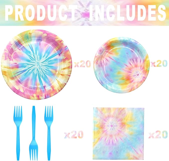 Tie Dye Party Decorations Set - Image 3