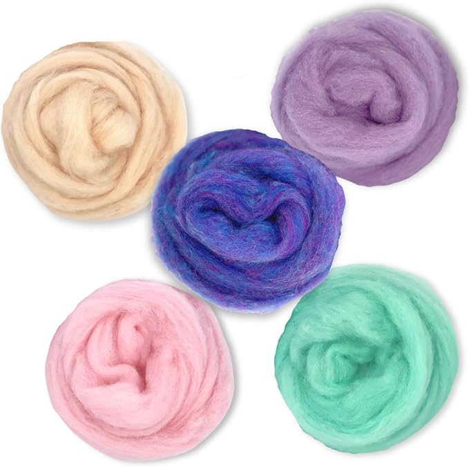 Corriedale Carded Sliver Wool Roving Variety Bundle | Best Core Wool by RevolutionFibers