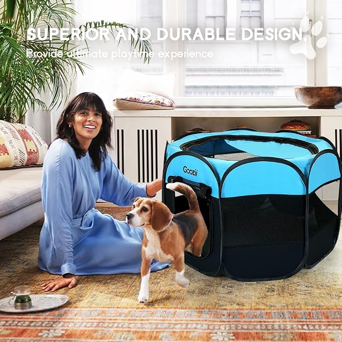 Portable Dog Playpen Indoor Outdoor, Collapsible Pet Dog Playpen - Image 3