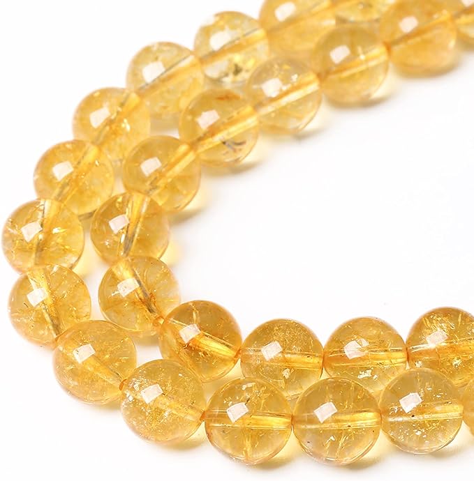 4mm 90Pcs Natural Citrine Beads for Jewelry Making Gemstone Round Loose Beads DIY Bracelet Necklace (Citrine, 4mm)