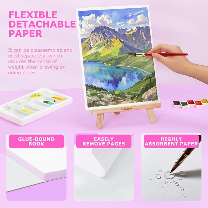 Pacocoast Watercolor Paper, Water Color Sketch Book - Image 4