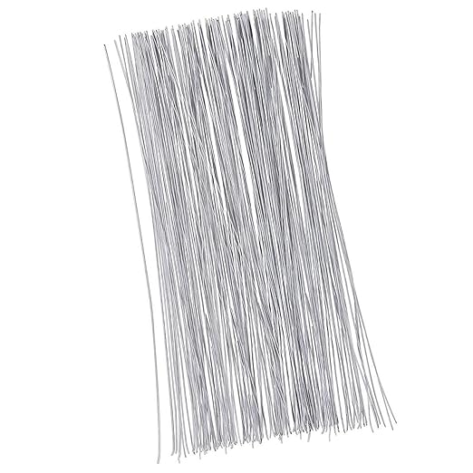 Juvale 300 Pieces White Floral Wire Stems - 22 Gauge, 16 in Length - Flower Wire for Crafts