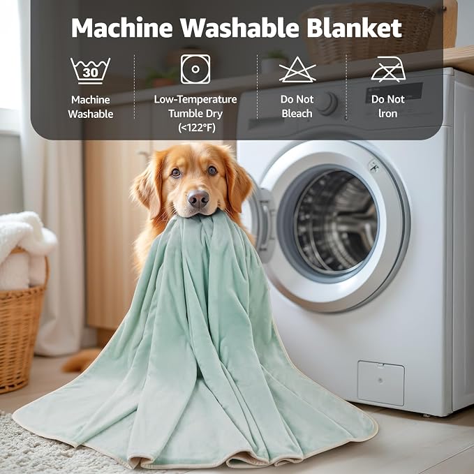 LOOBANI Waterproof Blanket for Bed: Reversible Soft Flannel Queen Bed Blanket - Image 9