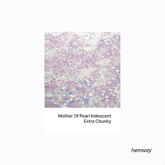 Hemway Polyurethane & Epoxy Resin Glitter 100g / 3.5oz Metallic Crystal Flake Additive for Flooring Jewelry Tumblers Glass Pigment - Extra Chunky (1/24" 0.040" 1mm) - Mother of Pearl Iridescent
