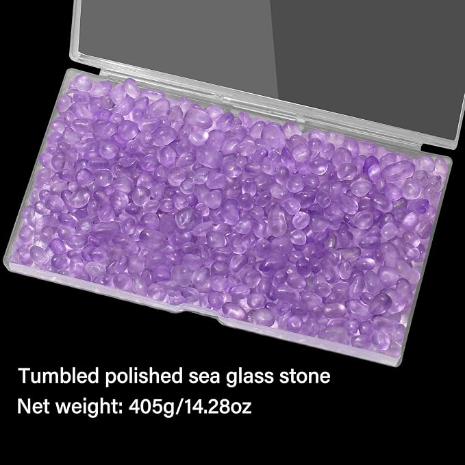 QEQEKAKA Sea Glass Stones for Crafts About 1LB Glass Pebbles Gemstones Bulk for - Image 6