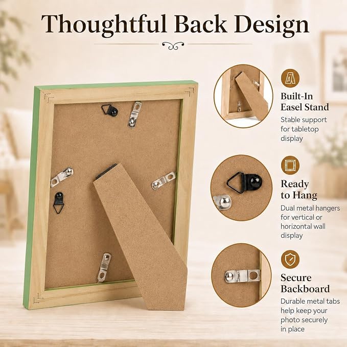 Solid Wood 6x8 Picture Frame Beaded Frame - Image 5