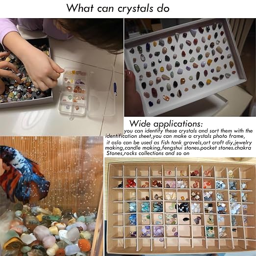 400Pcs+ Gemstones and Crystals Set, 30Kinds+ Bulk Tumbled Chps Crystals - Image 4